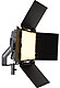 BBS Lighting AREA 48 LED (2041) AREA 48 LED Fixture with Remote Phosphor Panels, Black, Detachable Barndoors and Straight Yoke